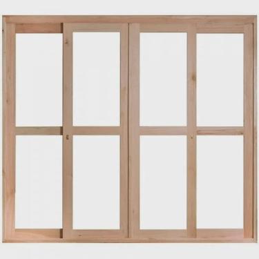 Imagem de Porta de Madeira Balção de Correr 213x220cm com Batente 9,4cm ewk 484 Rondosul