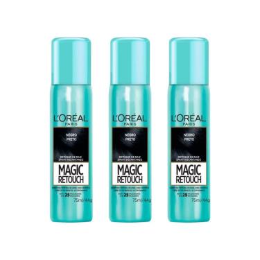 Imagem de Coloraçao Loreal Magic Retouch 75Ml Spray Preto - Kit 3Un