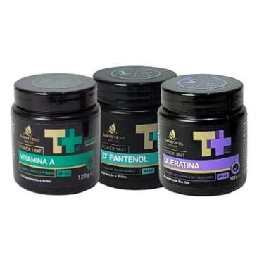 Imagem de Cronograma Capilar barrominas Power Trat 3x120g Tratamento composto por vitaminas hiper concentradas, que, em uma rotina de cuidados, supre todas as n