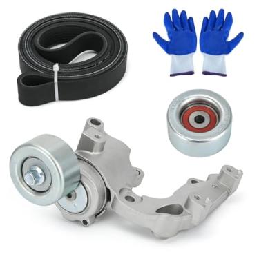 Imagem de Tensionador de correia de transmissão e polia intermediária Kit de correia serpentina compatível com Lexus IS250 ES350 Rx350 para Toyota Avalon Rav4 Sienna Camry Highlander Venza 3.5L V6 Substitui
