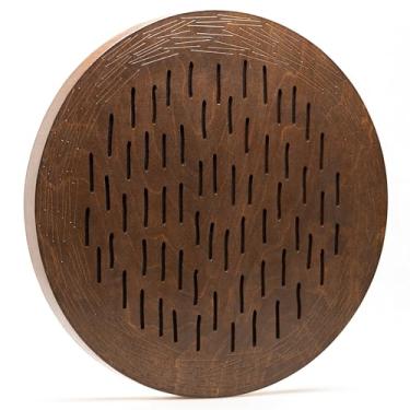 Imagem de Rain Disk "Water-Fall" 30,5 cm | Instrumento para cura do som | Som relaxante da água | Tambor do oceano de madeira | Som meditativo longo e agradável | Ferramenta para banho de som, terapia de som,