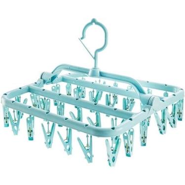 Imagem de Varal Calcinha Meia Cueca Peça Intima com 32 Prendedores Reforçado(VERDE)