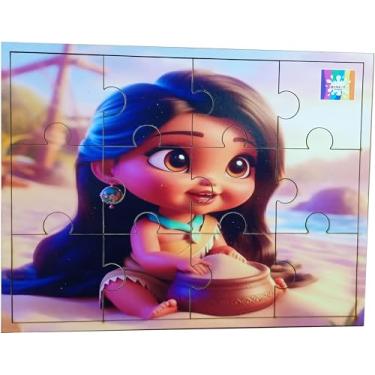 Imagem de Quebra-Cabeça Infantil Princesas Bebê 13 Peças Tabuleiro em MDF
