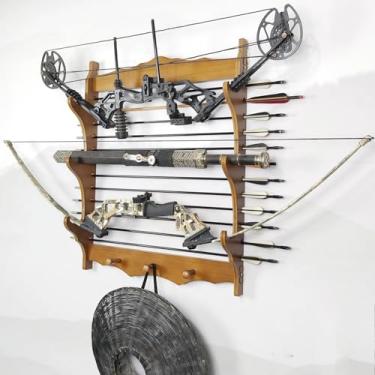 Imagem de Suporte de espada suporte para espadas, suporte de parede para exibição de espadas, suporte de madeira para katanas, prateleira de exibição samurai de 6 níveis, suporte para varinha, cabide de parada