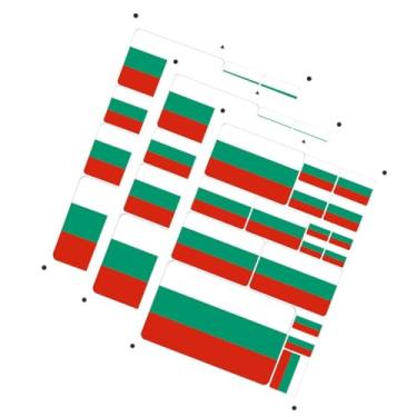 Imagem de EnigmaGlow Pacote com 3 adesivos de bandeira da Bulgária com impressão a laser América, Europa, Oceania, cada país, adesivos em vários tamanhos (Verde Bulgária)