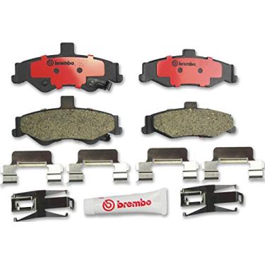 Imagem de Brembo P10025N Conjunto de pastilhas de freio a disco traseiro de cerâmica premium CHEVROLET OE# 12454972