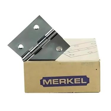 Imagem de Dobradiça Merkel Ferro Polido 2" 184 Kit 12 Peças - 000087