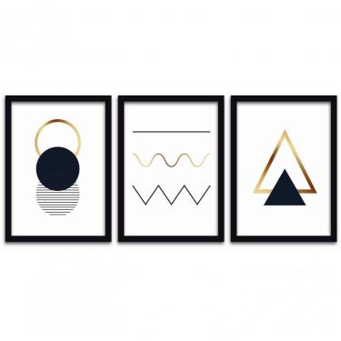 Imagem de Conjunto Quadros Decorativos 3 peças MDF 30x40 Formas 2