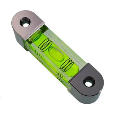 Imagem de Acessórios de régua de nível de orifício de instalação de liga de alumínio, bolha de nível DIY ajustável com mola de parafuso (68 x 16,2 x 17,5 mm)