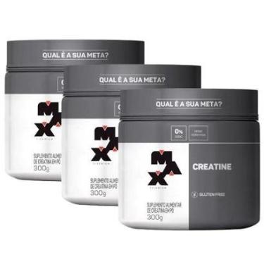 Imagem de KIT COM 3 X CREATINE MONOHIDRATADA POTE 300G - CREATINA MAX TITANIUM-Unissex