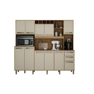 Imagem de Armario 10 Portas 3 Gavetas Petra Cinamomo/off White