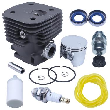 Imagem de AUMEL Kit de pinos de pistão cilíndrico de 56 mm para motosserra Husqvarna 395 395XP 395EPA Nikasil # 503-99-39-03, 503-99-39-71.