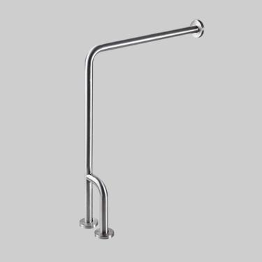 Imagem de Corrimão Antiderrapante Alça De Apoio Para Banheiro Barra De Apoio Para Banheiro De Aço Inoxidável Corrimão Curvo Montado Na Parede Com Pernas Alça De Suporte De Segu, Silver, Right