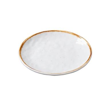 Imagem de Prato redondo de melamina esmaltada criativa e requintada estilo nórdico requintado - placa plana de relevo de 25,4 cm
