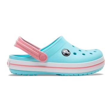 Imagem de CROCS, Tamanco unissex infantil Crocband, Ice Blue/White, 35