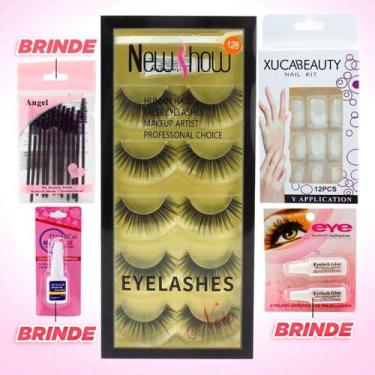 Imagem de Kit feminino cartela unha cilios postiços natural presente - Orizom