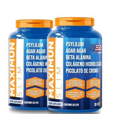 Imagem de Maximun Slim Kit 2x (60 cápsulas cada) – Fórmula com Fibras e Colágeno – USA SPORT NUTRITION