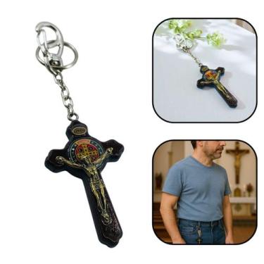 Imagem de Chaveiro Cruz Crucifixo Medalha de São Bento - FORNECEDOR 11