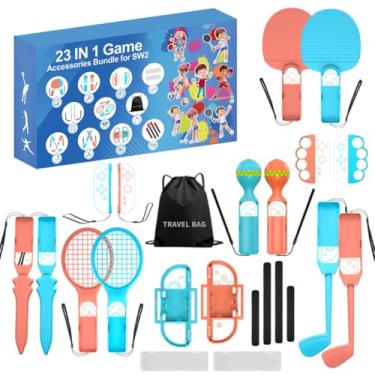 Imagem de RALAN 23 in 1 Sports Game Accessories Compatible with Switch 2 (2025) 7.9 Inch Console & Joy-con, Storage and Organizer for Switch Sports Games, Family Sports Party Pack Accessories Kit