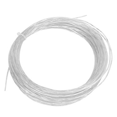 Imagem de Raquetes de tênis cordas elásticas de nylon titânio de alto desempenho fio de substituição durável para entusiastas do esporte de 12,2m de comprimento de 1,3 mm de diâmetro (Branco)