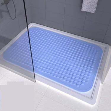 Imagem de Tapete De Chuveiro Retangular Tapete Antiderrapante Para Banheiro Doméstico Tapete De Banho Para Banheiro Tapete De Piso De Vaso Sanitário Banheira De Massagem Nos Pés De Pvc, Sky Blue, 88 * 58cm