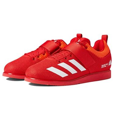 Imagem de adidas Tênis adulto unissex Powerlift 5, Vermelho vívido/branco/laranja impactante, 5.5 Women/4.5 Men