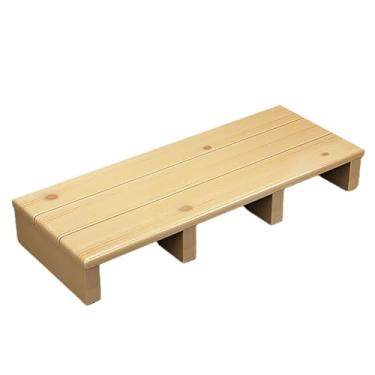 Imagem de FORRTY Escada De Madeira – Degrau Para Cama, Entrada, Cozinha, Banheiro – Banco Baixo Resistente, Madeira Maciça, Antiderrapante, Sem Montagem, Tamanhos 40–100cm(Wood,100X30X15CM)