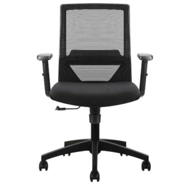 Imagem de Cadeira Giratória Nr-17 Diretor Office com Braços Chicago Rivatti Tela Mesh Preta Base Rodizio Nylon