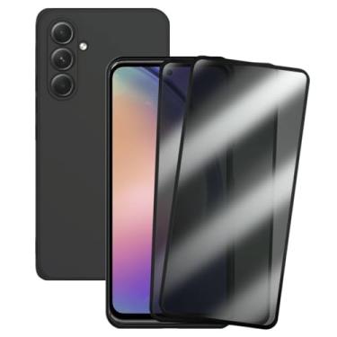 Imagem de Kit Capa Capinha Aveludada Anti Impacto e 2 Película De Privacidade Para Samsung Galaxy A54