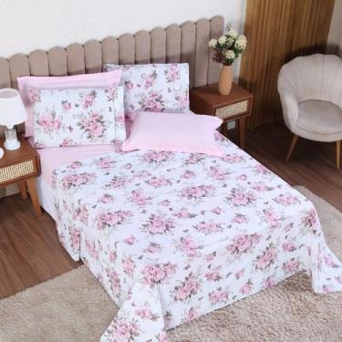 Imagem de Jogo de Cama Casal 3p Lençol sem Elástico + Fronha 100% Algodão Percal