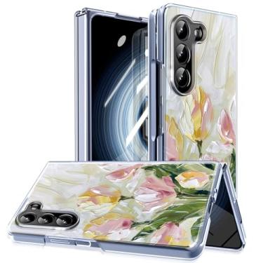 Imagem de MIDIIUGCT Capa magnética para Galaxy Z Fold 7, círculo magnético integrado e carregamento sem fio, capa à prova de choque de grau militar para Z Fold 7 [pintura a óleo de tulipas] MUS-CXDZ-09-09