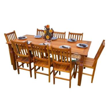 Imagem de Mesa Madeira De Demolição 2m X 90cm Com 8 Cadeiras Ana Hickmann Sudeste Rústico