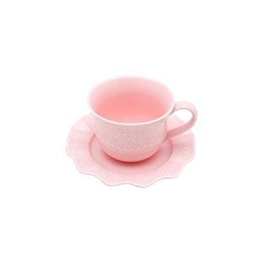 Imagem de Conjunto 6 Xícaras P/chá C/píres De Porcelana Princess Rosa 200ml Lyor Rosa Único
