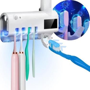 Imagem de Dispenser Pasta De Dente Esterilizador Uv Cor Branco - rhos, Branco