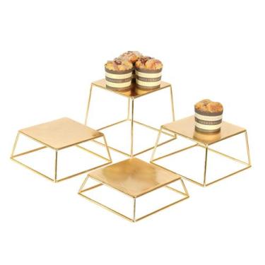 Imagem de Expositores de alimentos YFEEN Dessert Table Risers, conjunto de 4