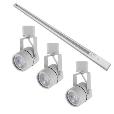 Imagem de Kit Trilho 1 Metro com 3 Spots Nordecor Classic MR16 GU10 Bivolt Branco