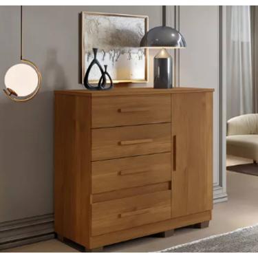 Imagem de Cômoda New Florença 4 Gavetas 1 Porta Benetil Móveis - Cinamomo