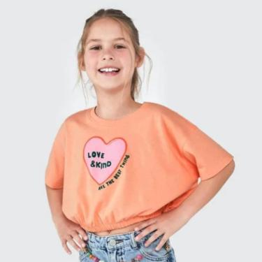 Imagem de Blusa Infantil Manga Curta Amarração Coral - Hering