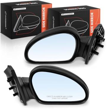 Imagem de A-Premium Par (2) Espelho retrovisor manual do lado do motorista e do passageiro - compatível com Ford Escort 1997-2002 e Mercury Tracer 1997-1999 - Espelho retrovisor externo externo preto não