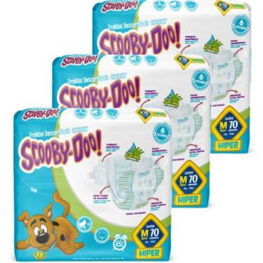 Imagem de KIT 3 PCT Fralda Descartável Scooby Doo Hiper, Medio (M)