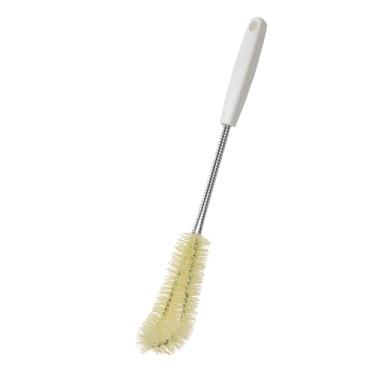Imagem de Pincel de garrafa alça longa na cabeça curva ergonômica aço inoxidável Brush de limpeza de nylon para garrafas de água kettles copos de cozinha utensílios de cozinha