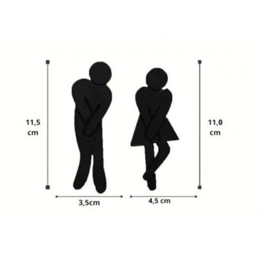 Imagem de Placa Banheiro Divertida Xixi Masculino E Feminino Preto