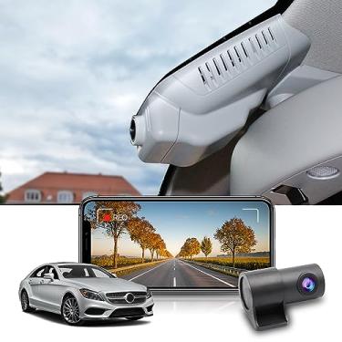 Imagem de Fitcamx Câmera frontal 4K + traseira 1080P para Mercedes-Benz CLS 400 550 4MATIC (HD2-6020), estilo OEM, vídeo HD duplo, WiFi e aplicativo integrados, gravação em loop, sensor G, fácil de configurar
