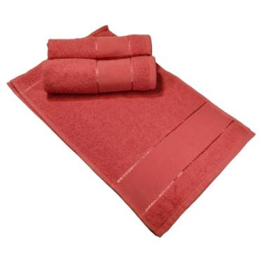 Imagem de Kit 12 Toalha Lavabo Mão Com Barra em Etamine para Bordar Ponto Cruz (Rosa Chiclete)