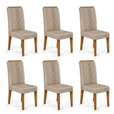 Imagem de Kit 6 Cadeiras para Sala de Jantar Yasmin - Dj Móveis