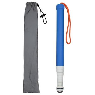 Imagem de Bengala para bengala telescópica cega com bolsa de armazenamento, 130 cm estendida, antiderrapante, à prova de choque, retrátil, dobrável, reflexiva, adereços telescópicos, itens para ver a visão dos