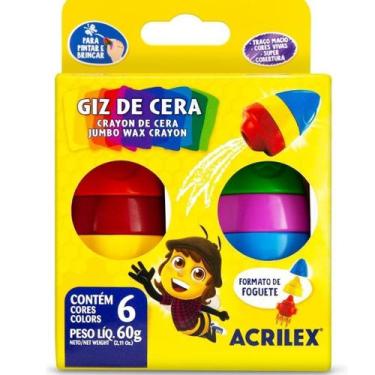 Imagem de Giz De Cera Foguete 6 Cores Sem Cor - acrilex
