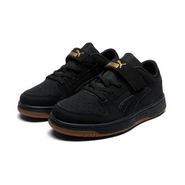 Imagem de PUMA Tênis unissex infantil com gancho e laço, Preto e preto e dourado Ah25, 11.5 Little Kid