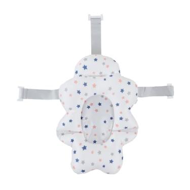 Imagem de Baby Bath Seat Universal flutuante dobrável macio confortável banheira de bebê tapete para chá de bebê recém -nascidos crianças 0 12 meses poliéster 57cm (Branco)
