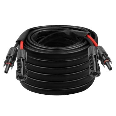 Imagem de Cabo solar 8AWG – Cabo de extensão de painel solar de 1,8 m, fio fotovoltaico de calibre 8 com manga protetora retardante de chamas, conector à prova d'água fêmea e macho para trailer, sistemas